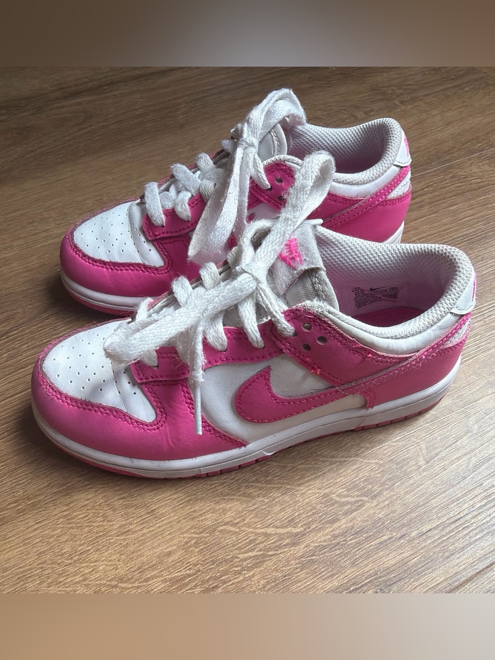 Nike Dunk Low Laser Fuchsia/white Little Kids Sizes 13c